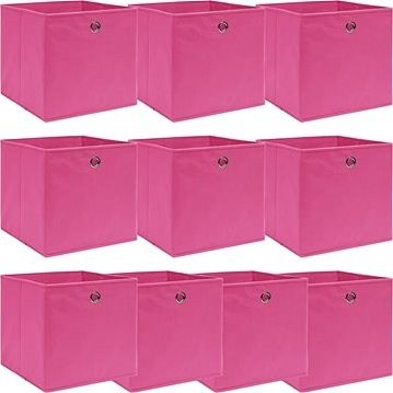 Úložné boxy 10 ks ružové 32 ×