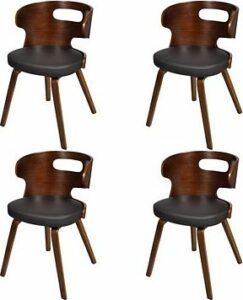 Jedálenské stoličky 4 ks hnedé ohýbané