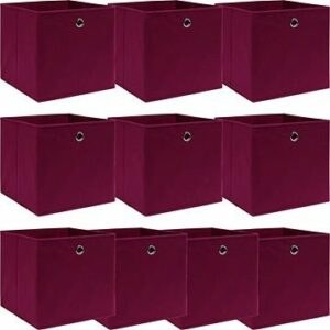 Úložné boxy 10 ks tmavočervené 32 ×