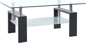 SHUMEE Konferenčný stolík sivý a priehľadný 95 × 55