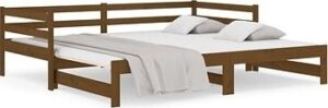 Výsuvná posteľ medovo hnedá 2× (90 ×