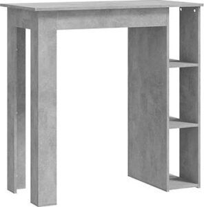 Barový stôl s regálom betónovo sivý 102 ×