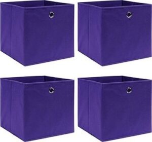 Úložné boxy 4 ks fialové 32 ×
