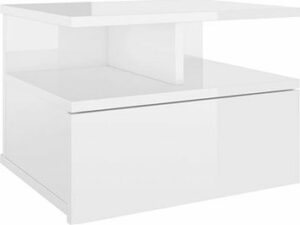 Nástenný nočný stolík biely vysoký lesk 40 ×