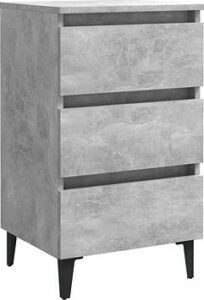 Nočný stolík s kovovými nohami betónovo sivý 40