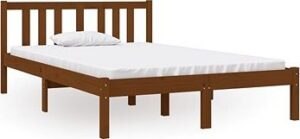 Rám postele medovo hnedý masívne drevo 120 ×