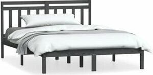 Rám postele sivý masívne drevo 120 ×