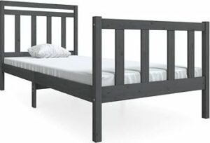 Rám postele sivý masívne drevo 90