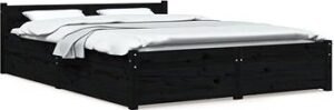 Rám postele so zásuvkami čierny 120 ×