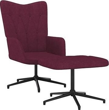 Relaxačné kreslo so stoličkou fialové