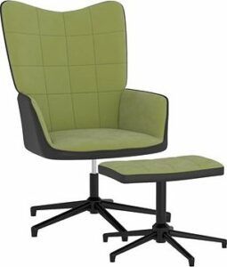Relaxačné kreslo so stoličkou svetlo zelené