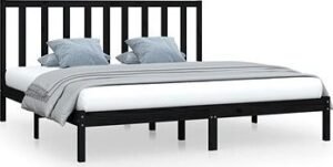 Rám postele čierny masívna borovica 180 ×