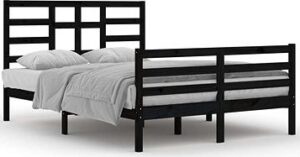 Rám postele čierny masívne drevo 140
