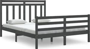 Rám postele sivý masívne drevo 150 ×