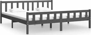 Rám postele sivý masívne drevo 160