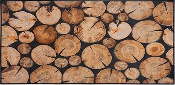 Hnedý koberec s motívom dreva KARDERE 80