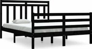 Rám postele čierny masívne drevo 135 ×