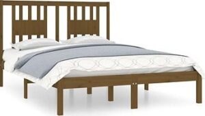 Rám postele medovo hnedý masívne drevo 120×190