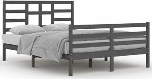 Rám postele sivý masívne drevo 140