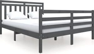 Rám postele sivý masívne drevo 160