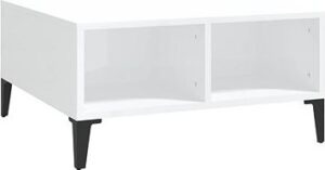 SHUMEE Konferenčný stolík biely vysoký lesk 60 ×
