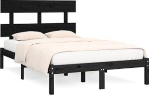 Rám postele čierny masívne drevo 120 ×