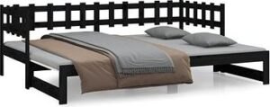 Výsuvná posteľ čierna 2× (90 × 190)