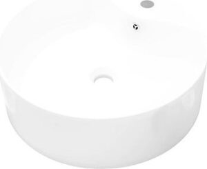 Kúpeľňové umývadlo keramické okrúhle biele