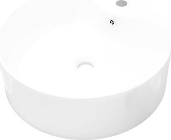 Kúpeľňové umývadlo keramické okrúhle biele