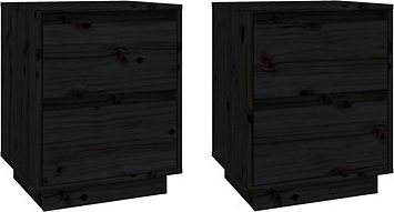 SHUMEE Nočné stolíky 2 ks čierne 40 × 35