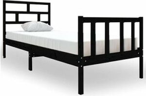 Rám postele čierny masívna borovica 75 ×