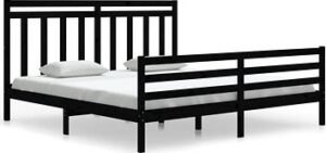 Rám postele čierny masívne drevo 180 ×