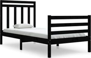 Rám postele čierny masívne drevo 90