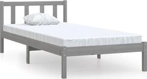 Rám postele sivý masívna borovica 90 ×