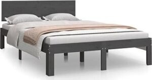 Rám postele sivý masívne drevo 120 ×