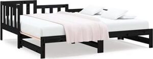 Výsuvná posteľ čierna 2× (90 × 200