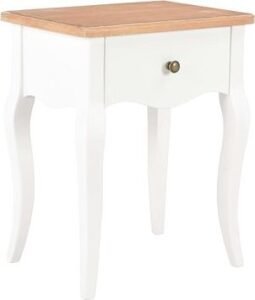 Nočný stolík biely a hnedý 40 × 30