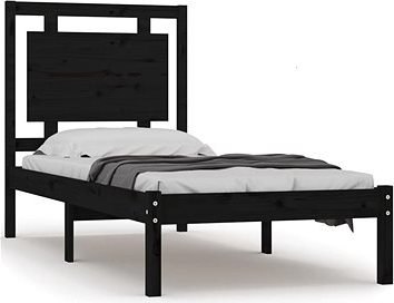 Rám postele čierny masívne drevo 90 ×