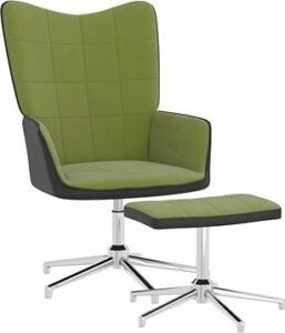 Relaxačné kreslo so stoličkou svetlo zelené