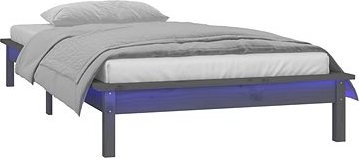 Rám postele s LED svetlom sivý 100 ×