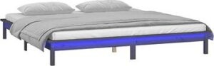 Rám postele s LED svetlom sivý 135 ×