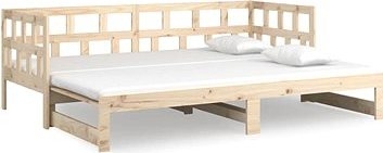 Výsuvná posteľ masívna borovica 2× (90