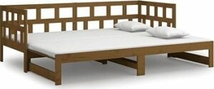 Výsuvná posteľ medovo hnedá masívna borovica 2×