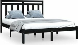 Rám postele čierny masívne drevo 135 ×