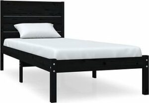 Rám postele čierny masívne drevo 90 ×