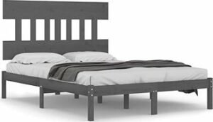 Rám postele sivý masívne drevo 150 ×