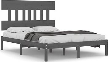 Rám postele sivý masívne drevo 180 ×