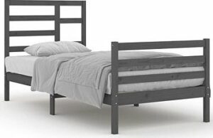 Rám postele sivý masívne drevo 90