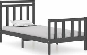 Rám postele sivý masívne drevo 90 ×