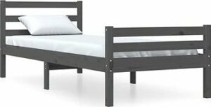 Rám postele sivý masívne drevo 75 ×